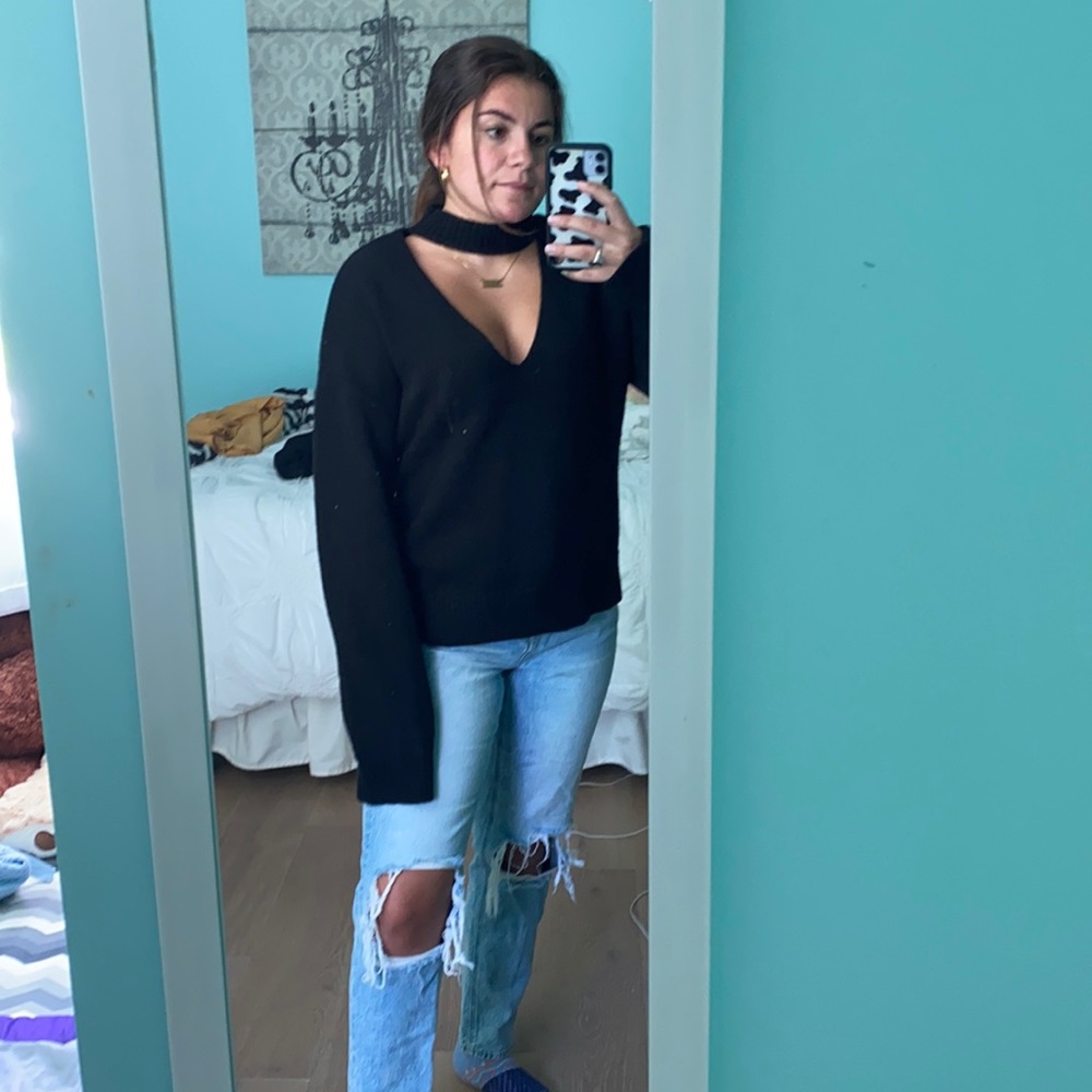 Black Choker Sweater